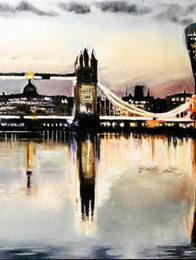 Tower Bridge during evening twilight
