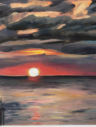 oil painting of the sea