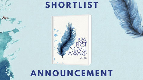 Image of a white book on a blue background that says Shortlist Announcement