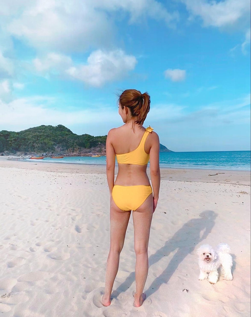 Thumbnail: One-shoulder Yellow Bikini Set