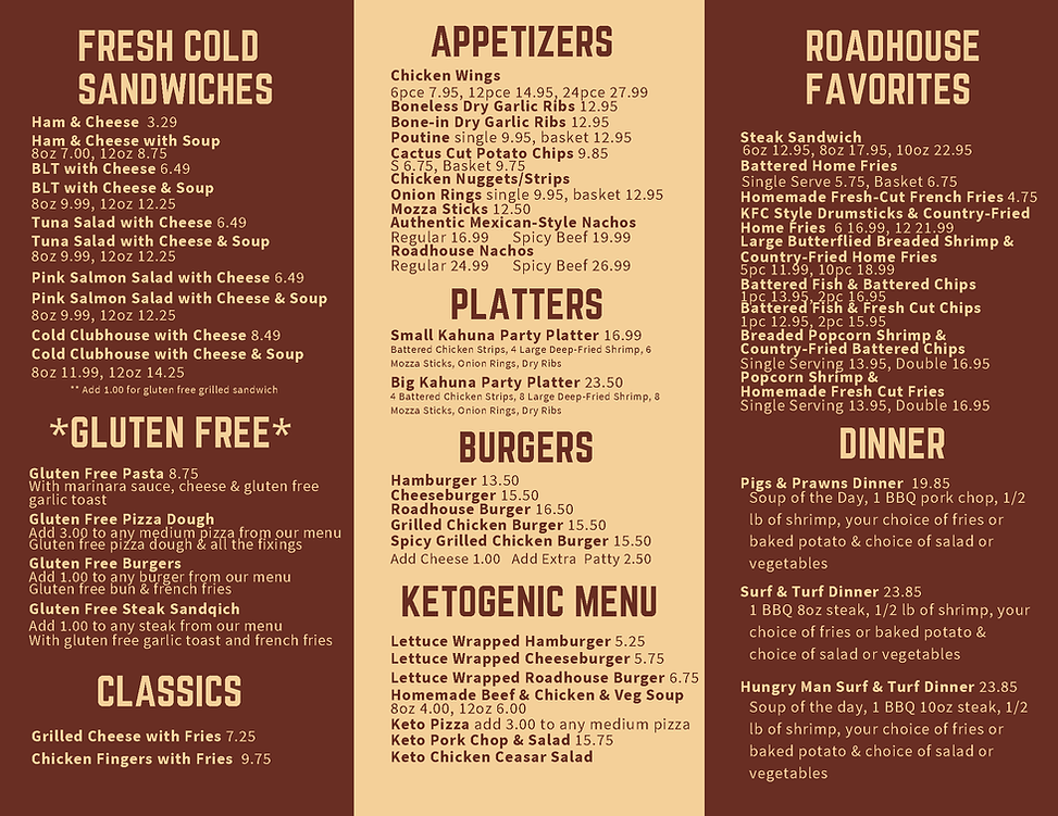 dinner Menu