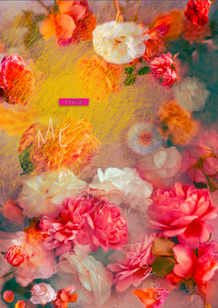 contemporary floral print. Text  overlay that says 'Be happy it drives me crazy' Quirky limited edition print.