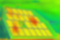 Thermographic inspection of photovoltaic systems by house.Thermovision image of solar pane