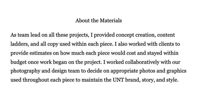 About the materials