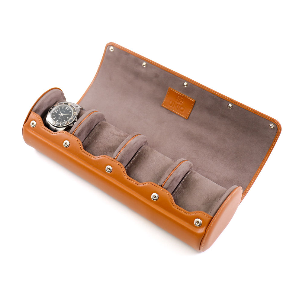 Miniature : Ecrin 4 montres "EVOLUTION" en cuir tabac