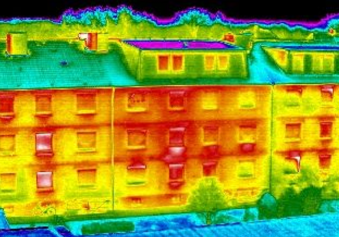 Imagem: imagem térmica de um prédio residencial (internet)