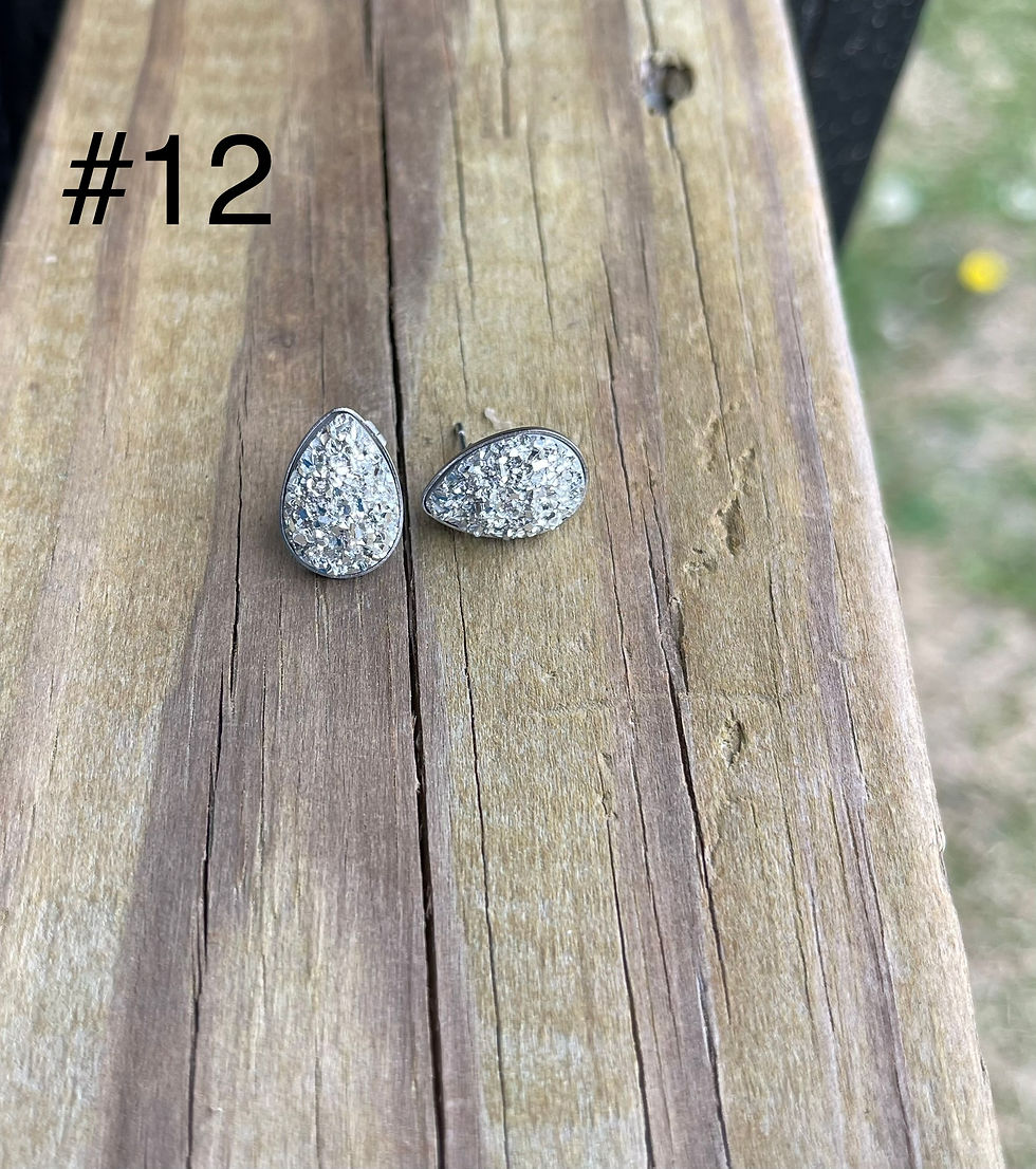 Thumbnail: Druzy Droplet Studs (Select a # for each color)