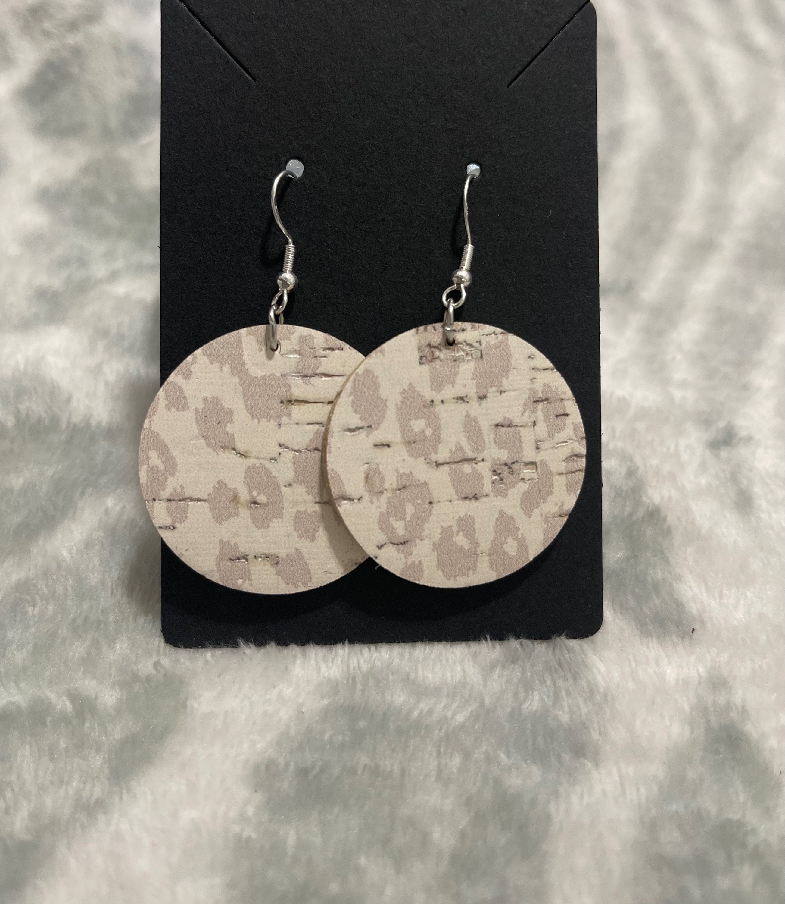 Leopard Circle Dangles