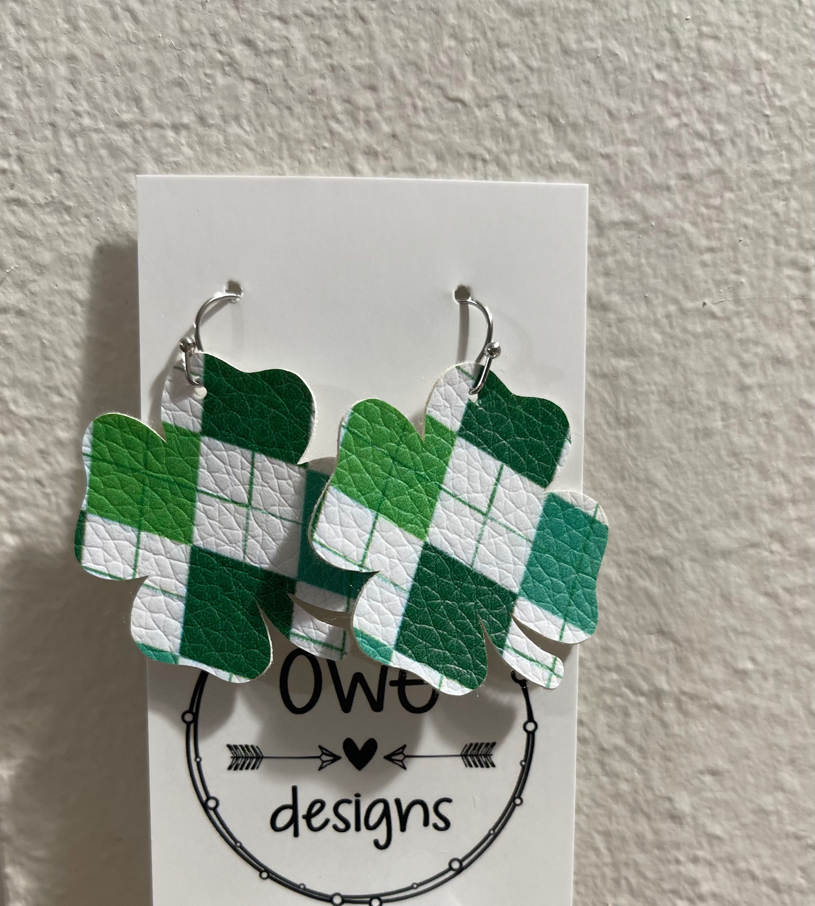 Saint Patrick Clover Leather Earrings