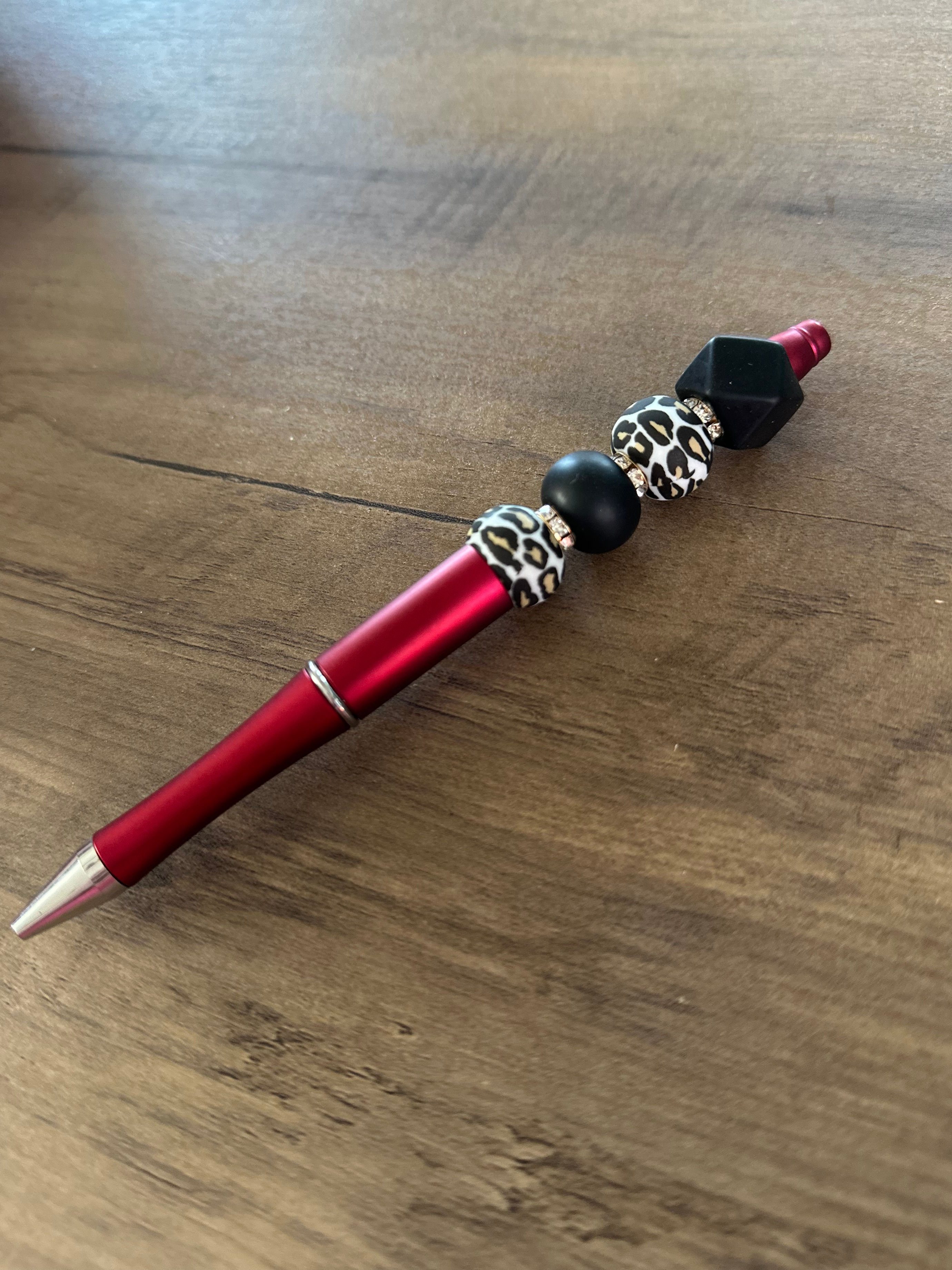 Leopard & Burgundy Pen