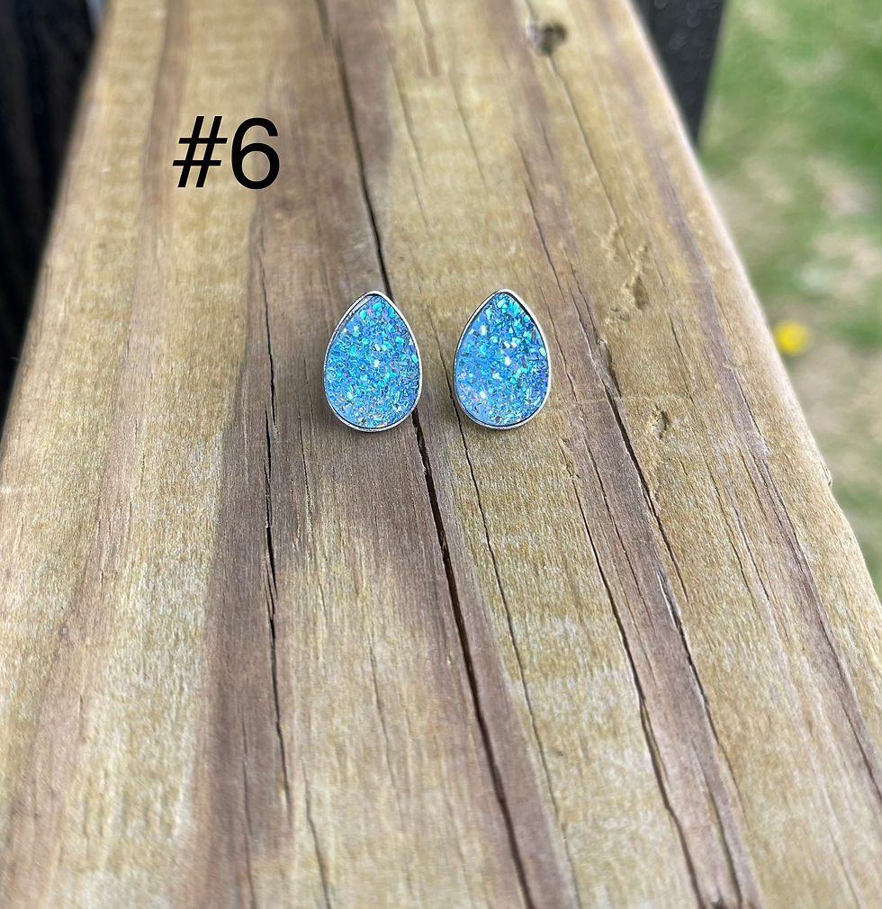 Thumbnail: Druzy Droplet Studs (Select a # for each color)
