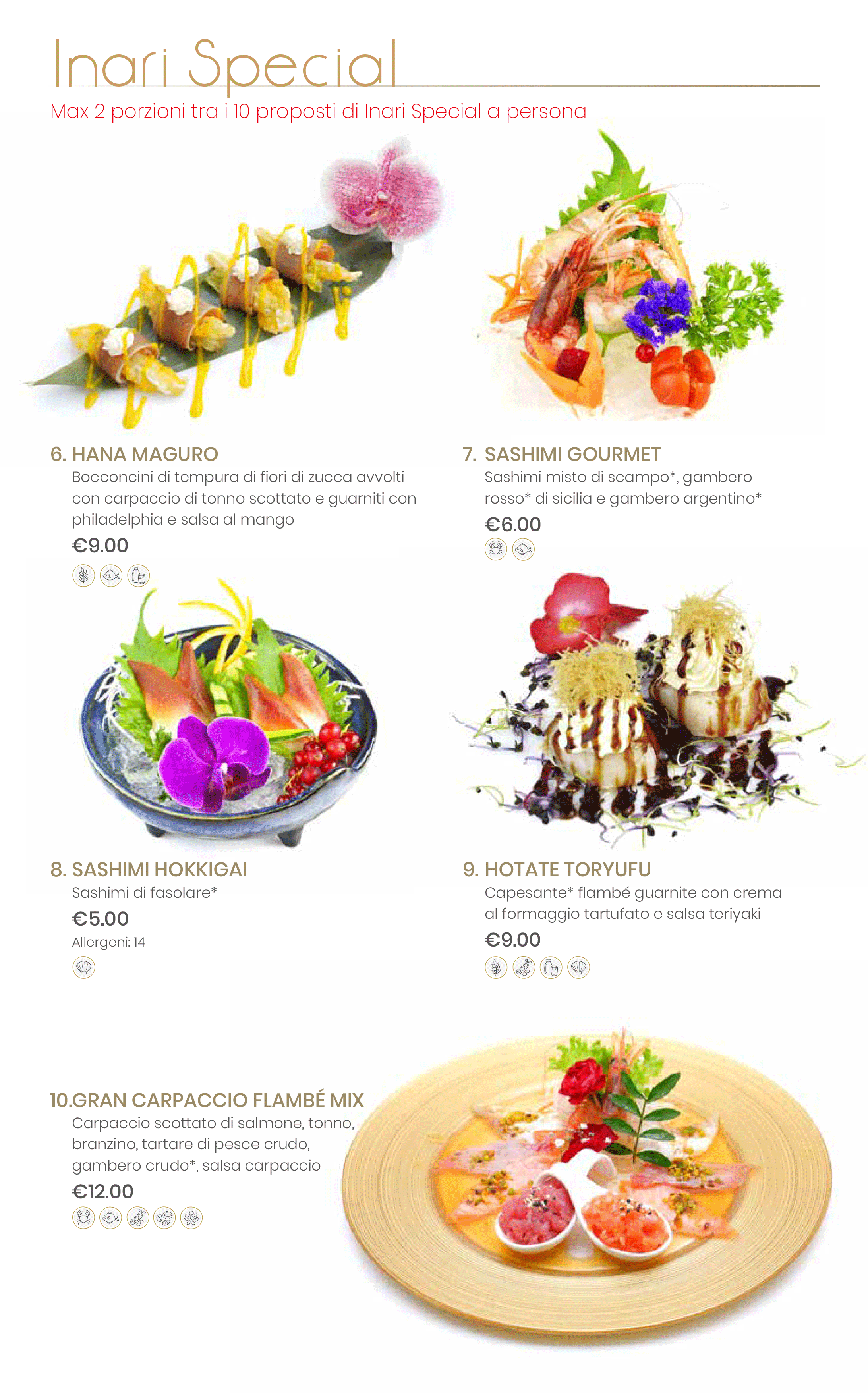 Menu Cena Bonifacio | INARI