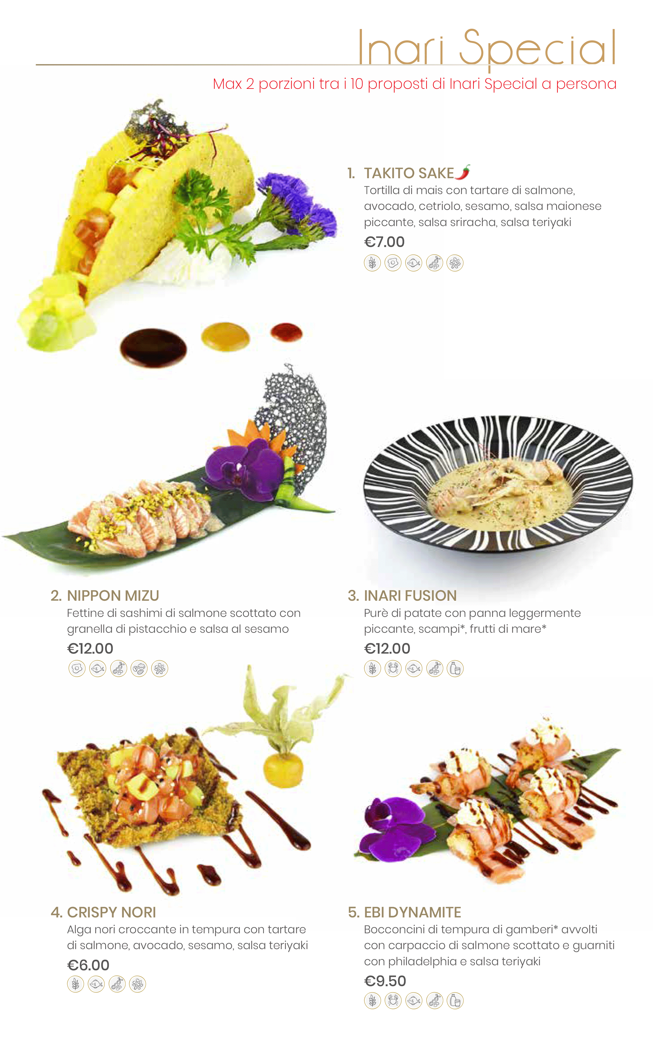 Menu Cena Bonifacio | INARI