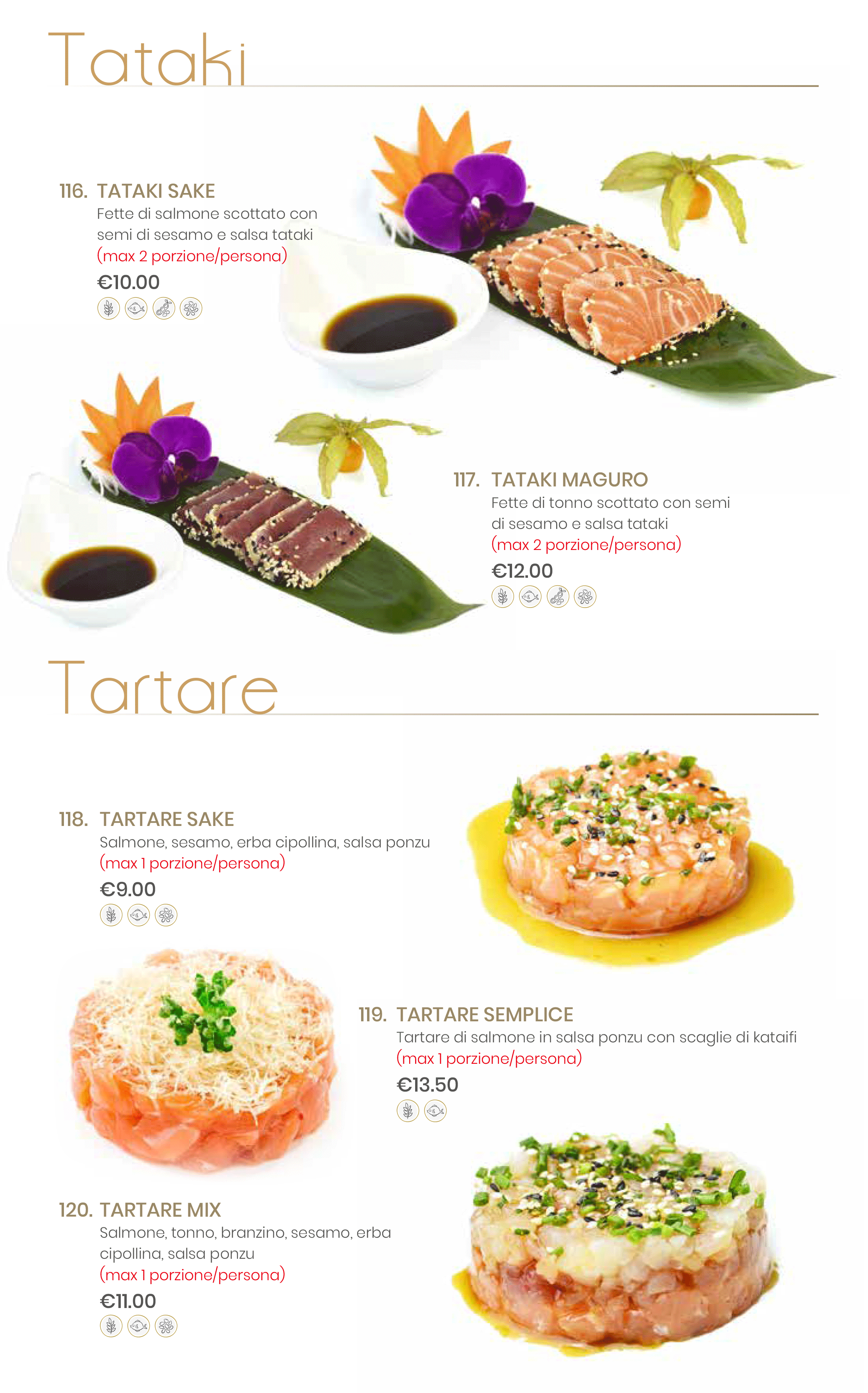 Menu Cena Bonifacio | INARI