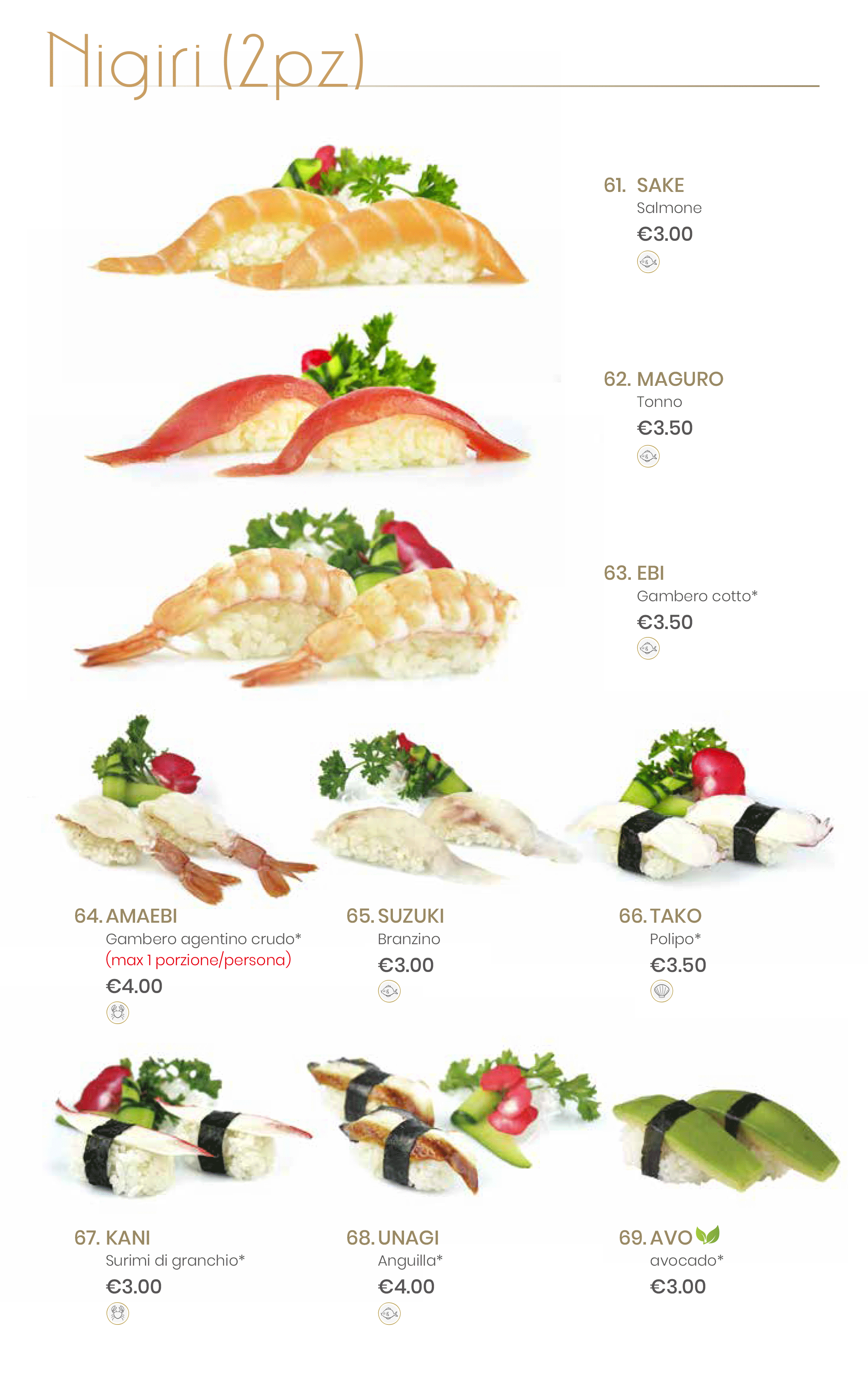Menu Cena Bonifacio | INARI