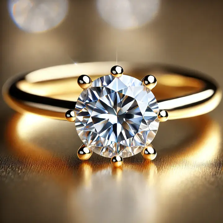Timeless Elegance: Exquisite Eight-Prong Diamond Solitaire Ring in Yellow Gold