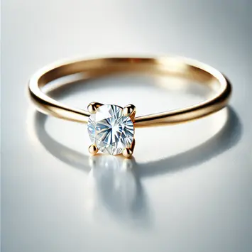 Exquisite 0.40 Carat Solitaire Diamond Ring in Yellow Gold with Plain Band Shank
