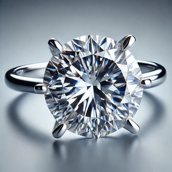 Splendido anello solitario con diamante da 4 carati in oro bianco 18 carati