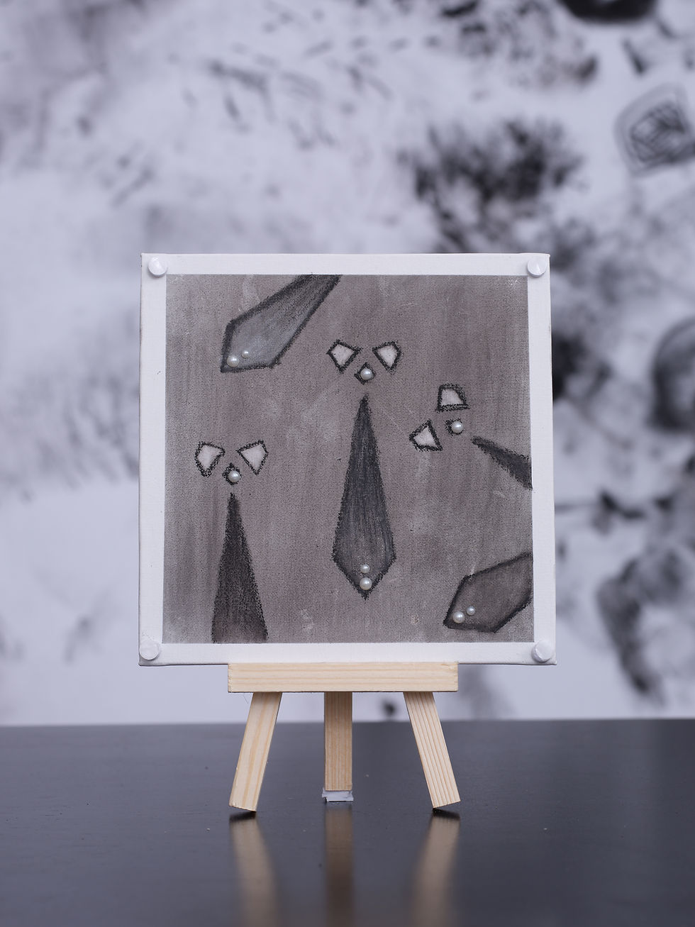 Tie - Tastic Charcoal Artwork with Pearls | SCB Creations