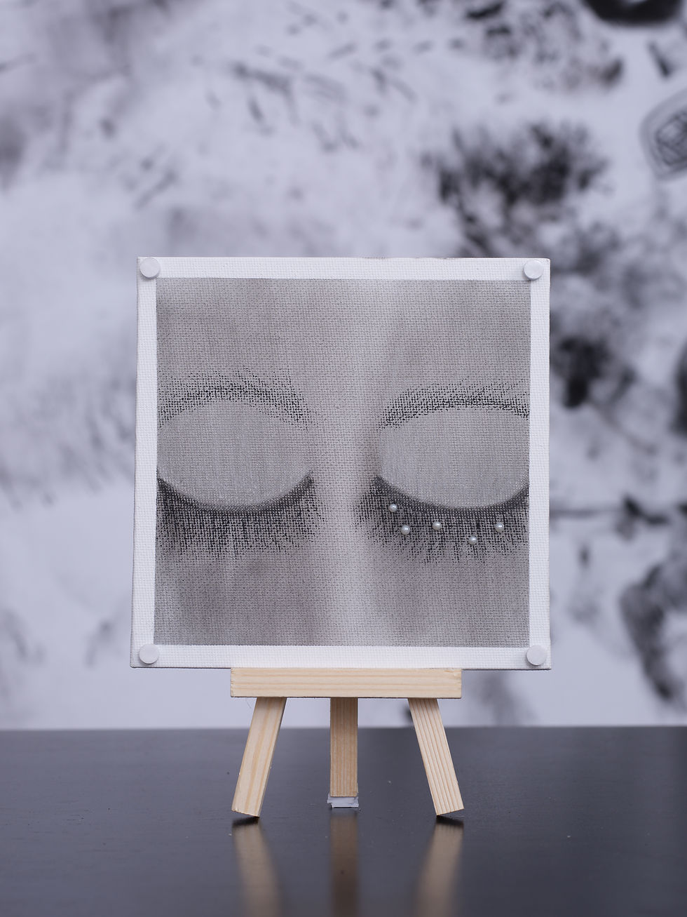 Pearls on my Lash Charcoal Artwork | SCB Creations