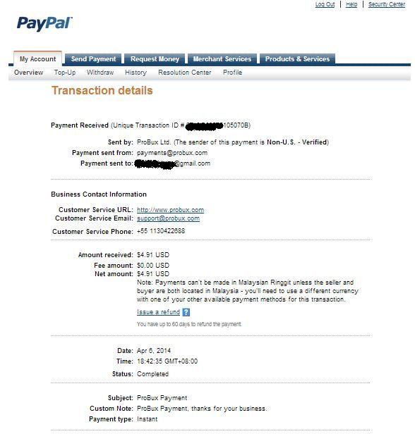 1st Payment - Probux