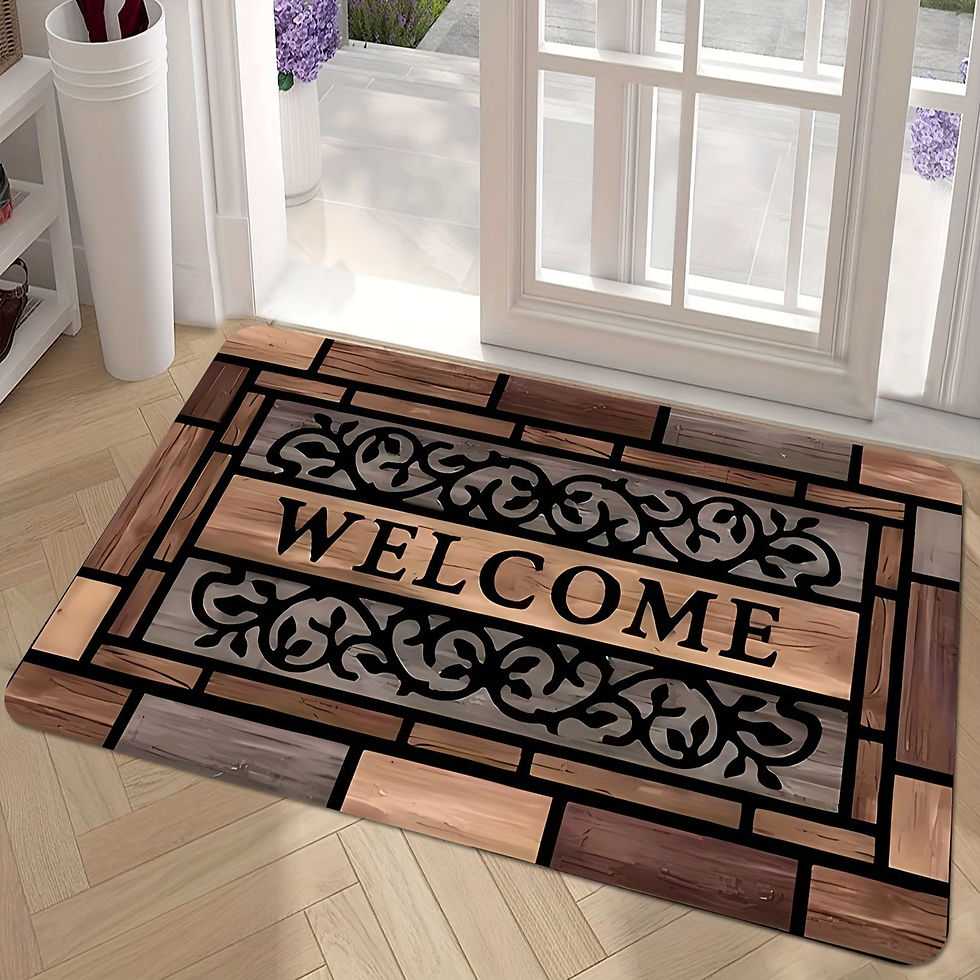 Thumbnail: Retro and nostalgic entrance mat, dirt resistant and wear-resistant foot pad, an