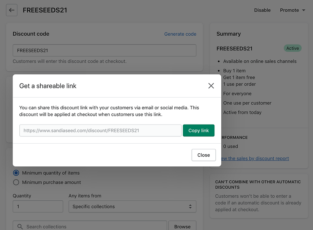 Custom Shopify Discount Code Link