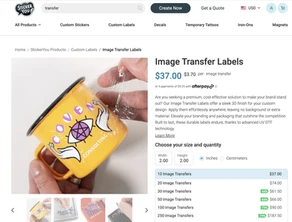 Image Transfer Labels / Stickers