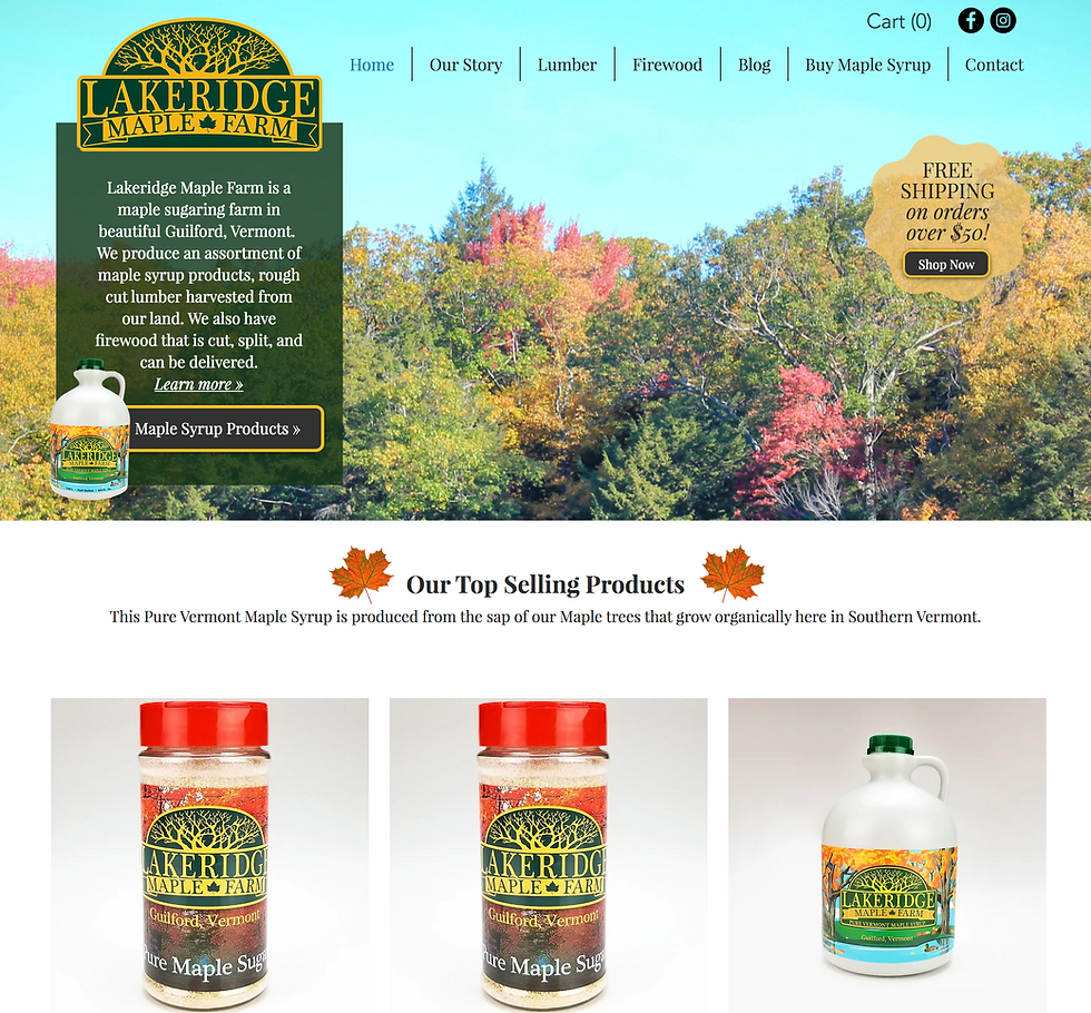 Wix Website Designer for Maple Syrup Farm