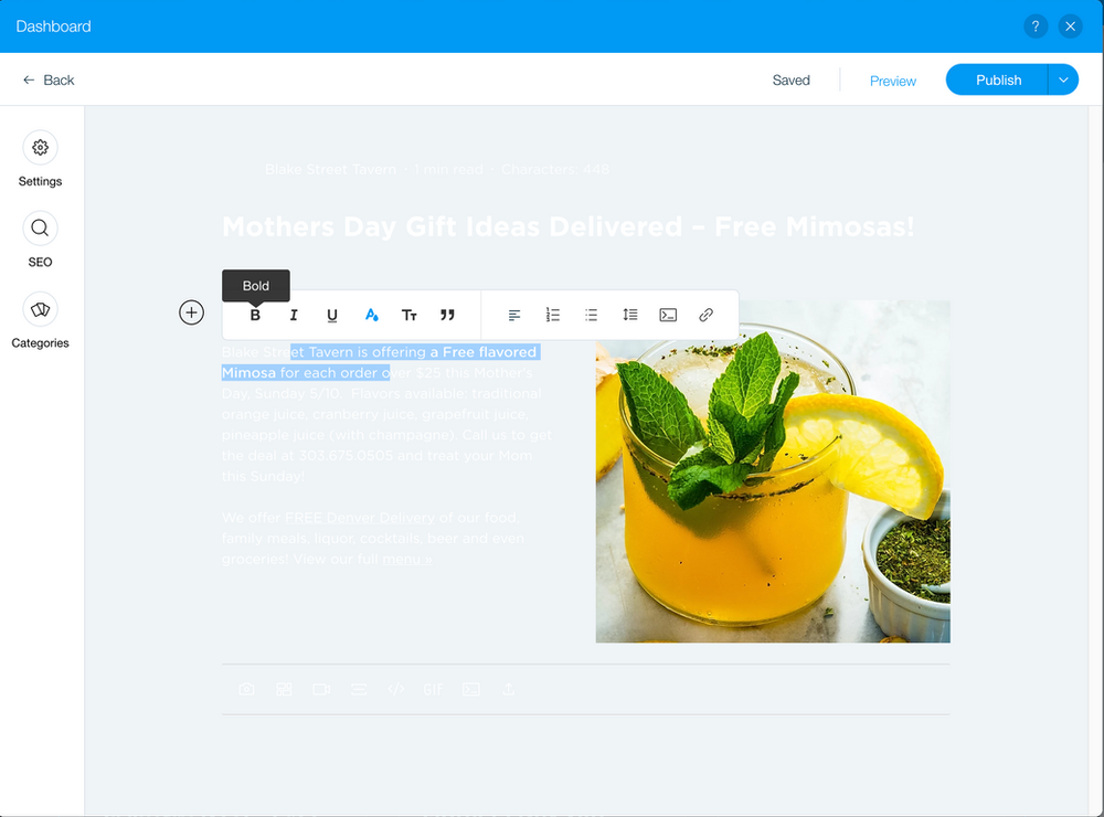 Wix Blog - Change Background Color in Editor