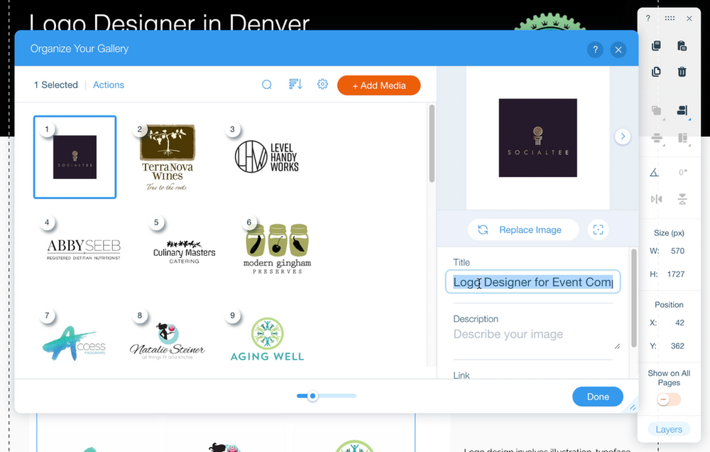 Wix Designer Tip Wix Pro Gallery Settings