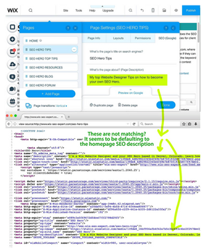 Wix Websites – Where is my page content when I view the source HTML?