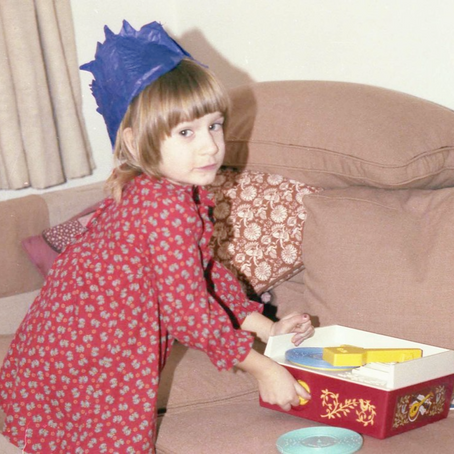 Tallulah Goodtimes with her Fisher Price turntable