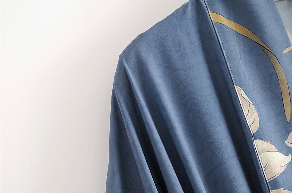 Thumbnail: Spring blue Kimono style robe