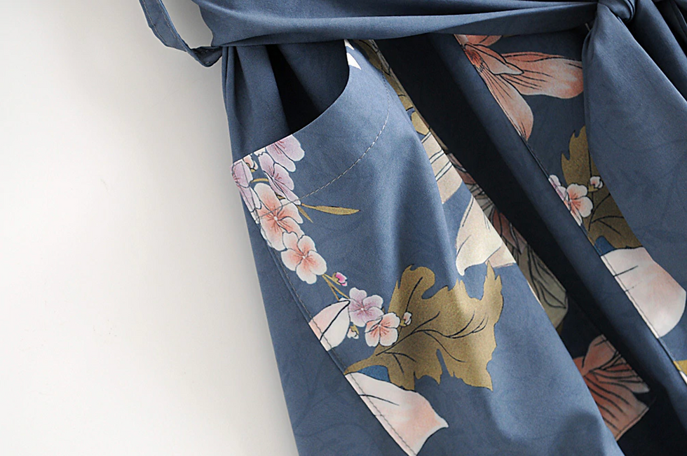 Thumbnail: Spring blue Kimono style robe