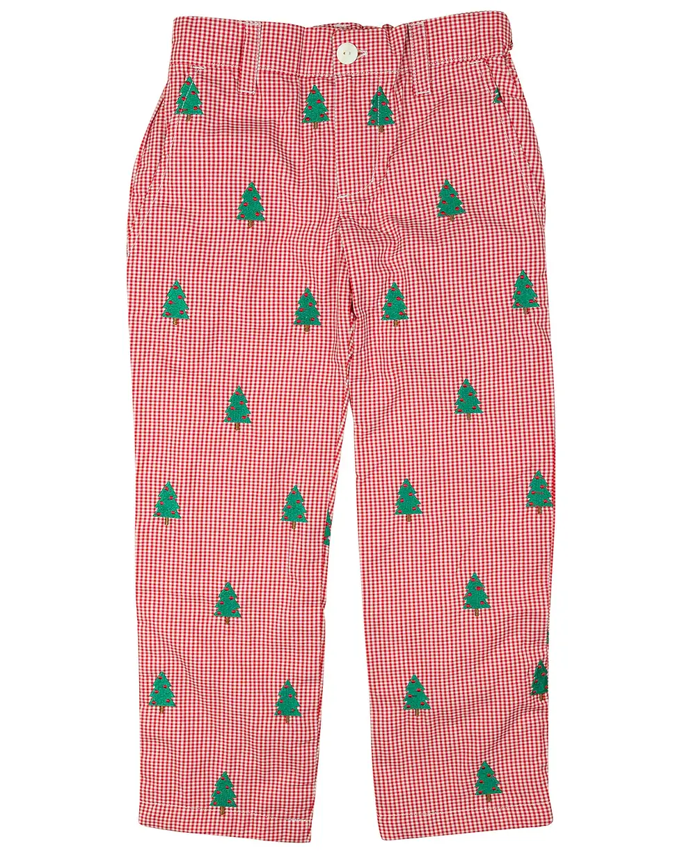Christmas Tree Embroidered Pants