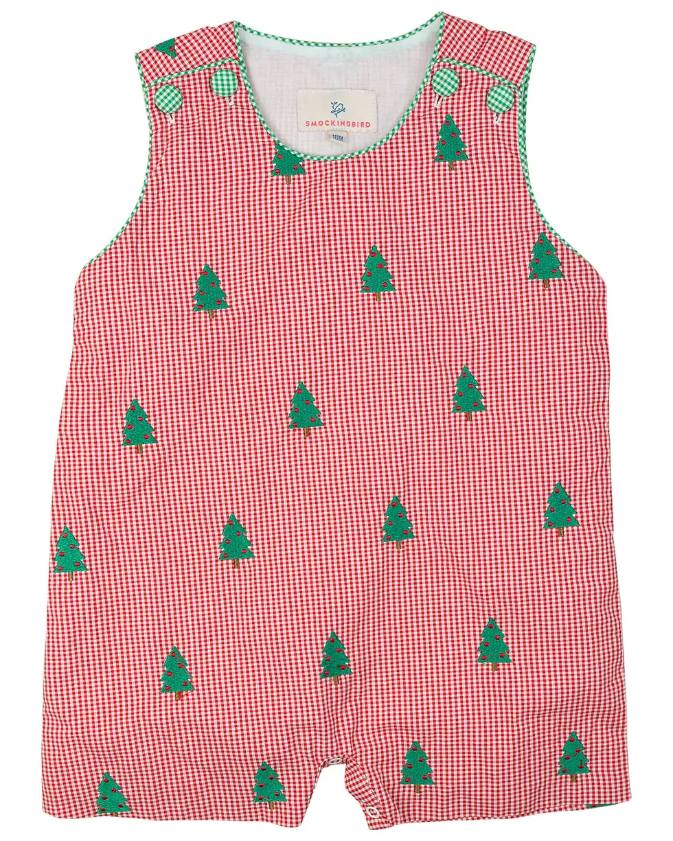 Christmas Trees Embroidered Shortall