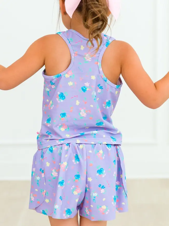 Girls Purple Garden Active Tank Top