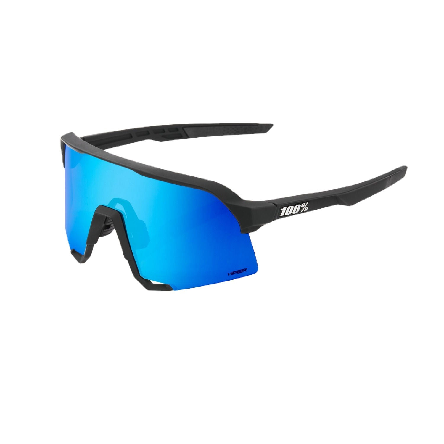 100% S3 - Matte Black - HiPER Blue Multilayer Mirror Lens