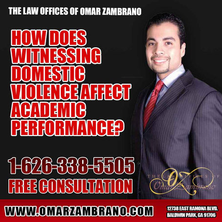 How does witnessing domestic violence affect academic performance?