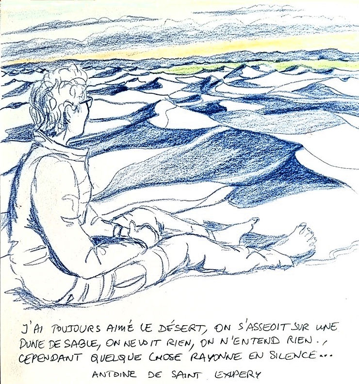 contemplation du haut d'une dune