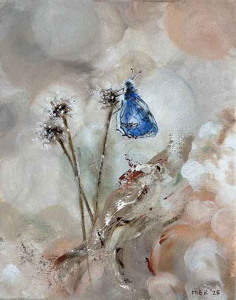 Vlinderlicht / Butterfly light - Olieverf schilderij op doek 20 x 30 cm.