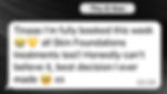 Student text message review praising the supportive skin training experience at Flawless Aesthetics Academy