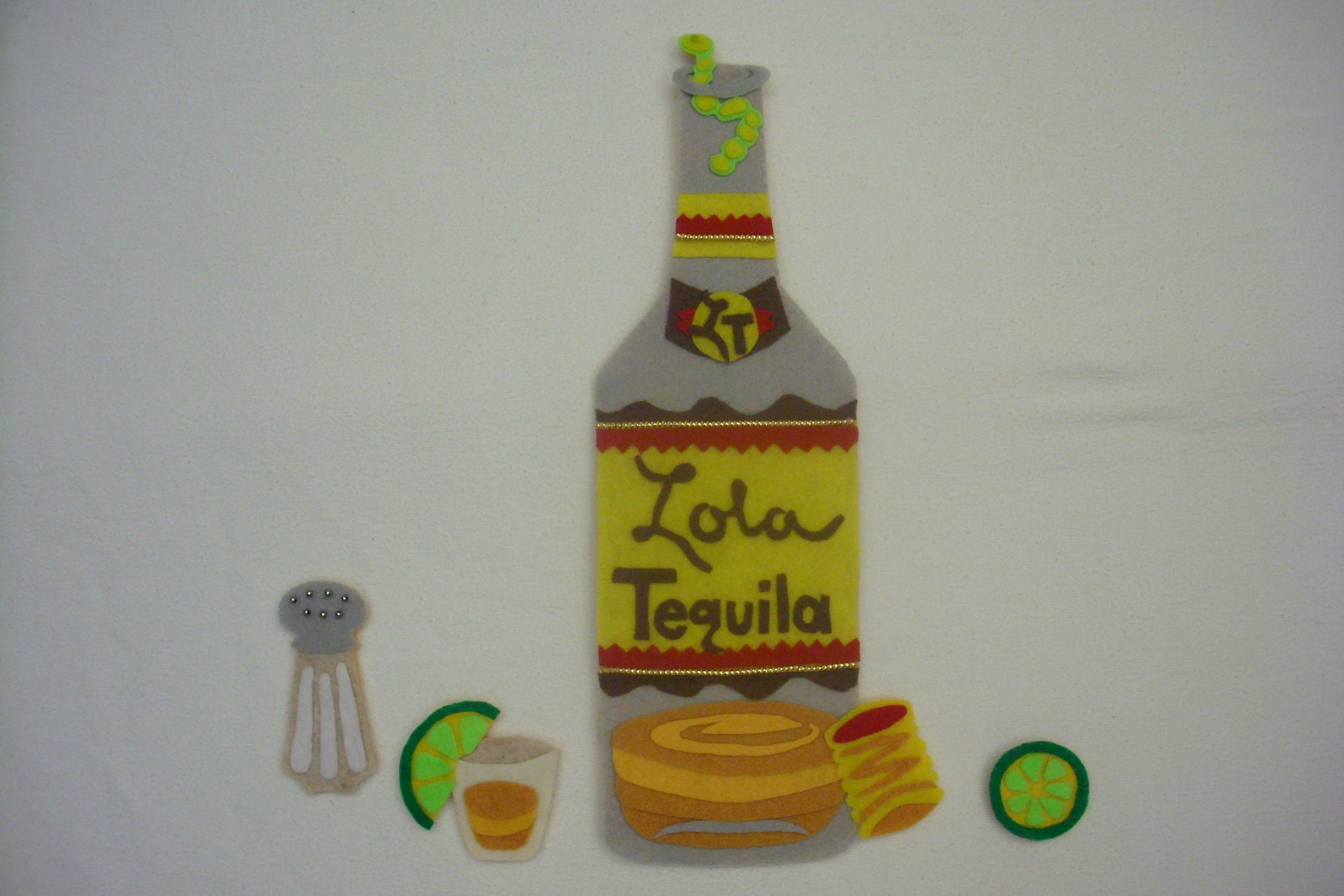Tequila Bottle, Lime & Salt