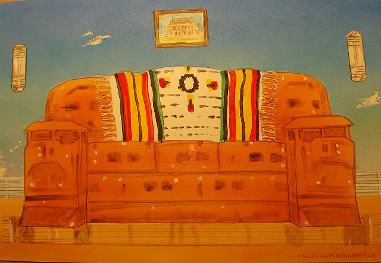 Olathe Train Sofa Sketch