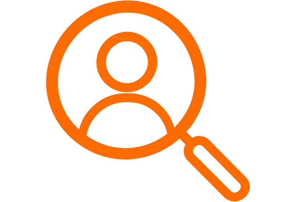 Magnifying glass examining a person