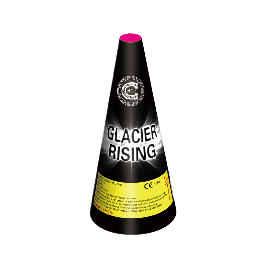 Glacier Rising 5 metre silver glitter fountain