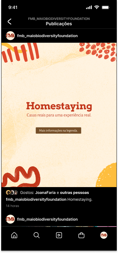 Proposta do design de post para o Instagram da Fundação Maio Biodiversidade