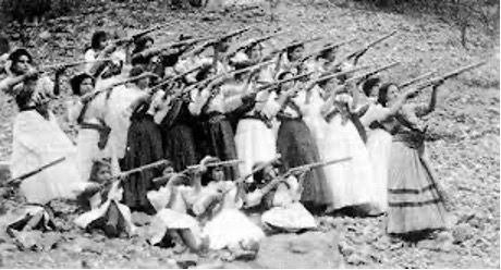 Soldaderas. Wives and Women that accompanied and supported the military.