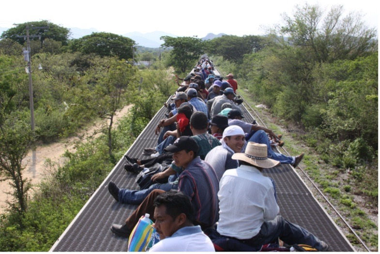 La Bestia or El Tren de La Muerte. Centro Americanos on their long journey to America.